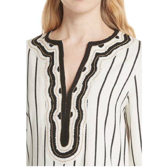 Tory Burch Filipa Slub Stripe Tunic - Picture 4 of 15